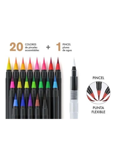 WATERCOLOR BRUSH - ESTCHE DELUXE ACUARELAS DE PINDEL 20+1