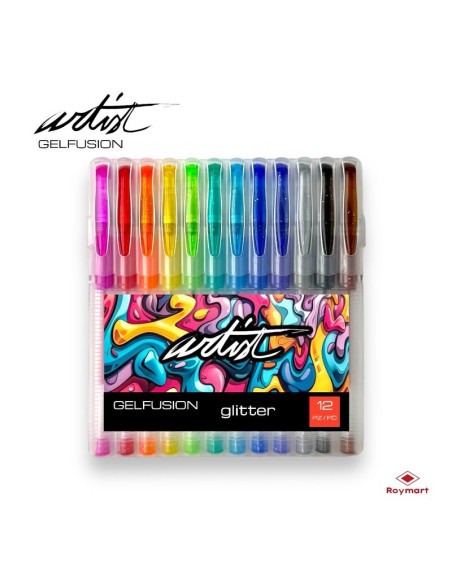 ESTUCHE DE 12 BOLIGRAFOS DE GEL GLITTER