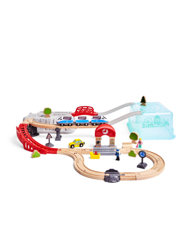 HAPE - JUEGO DE BLOQUES DE CONSTRUCCION ,TREN DE CIUDAD 48PZS