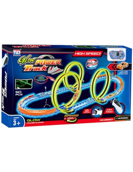 PISTA DE COCHES CON LUCES 103X51X23CM 50PZS