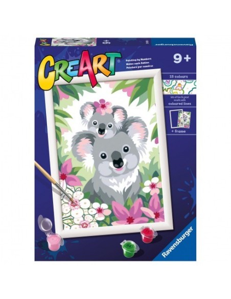 RAVENSBURGER - CREART! PINTA CON NUMEROS KOALAS ADORABLES