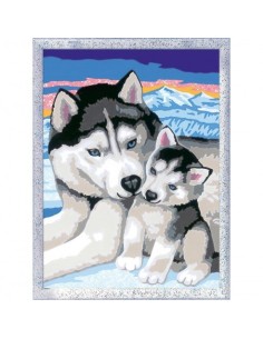 RAVENSBURGER - CREART! PINTA CON NUMEROS HUSKIES SIBERIANOS 2