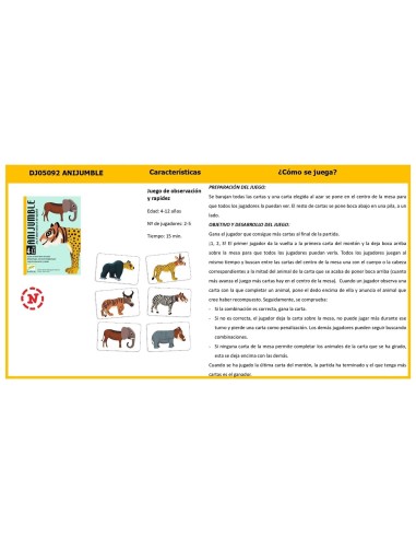 DJECO - JUEGO DE CARTAS ANIJUMBLE