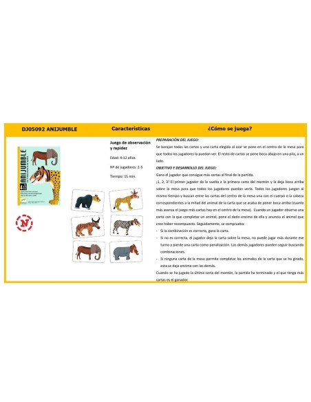 DJECO - JUEGO DE CARTAS ANIJUMBLE