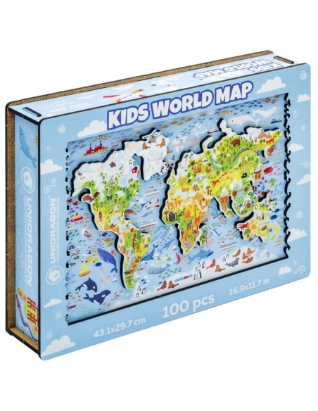 UNIDRAGON - PUZZLE MAPA MUNDIAL INFANTIL 100PZS