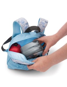 NICI - MOCHILA CON PELUCHE CONEJO 21X26CM Y CONEJO 25CM(AZUL) 2