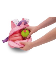 NICI - MOCHILA CON PELUCHE CONEJO 21X26CM Y CONEJO 25CM(ROSA) 2