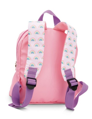 NICI - MOCHILA CON PELUCHE CONEJO 21X26CM Y CONEJO 25CM(ROSA)