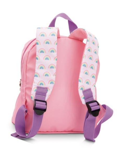 NICI - MOCHILA CON PELUCHE CONEJO 21X26CM Y CONEJO 25CM(ROSA)