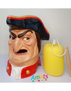 CABEZUDO DE CARTON PIEDRA PIRATA + MASKURI(HECHO A MANO)