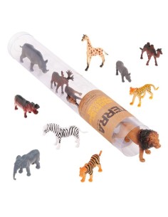 DJECO - TERRA TUBO 12 ANIMALES SALVAJES 8CM