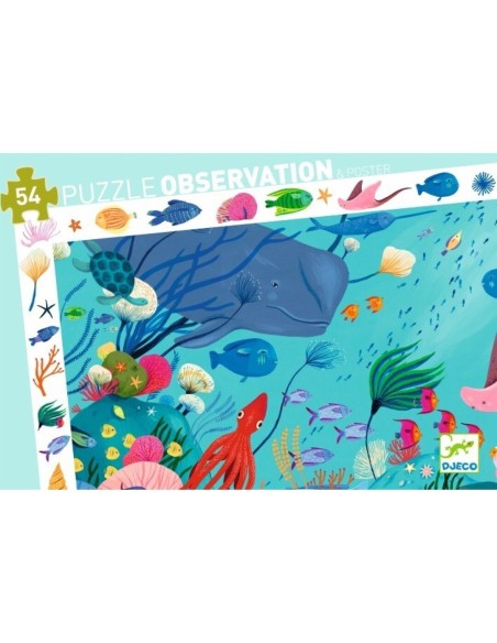 DJECO - PUZZLE DE OBSERVACION ACUATICO 54 PZS