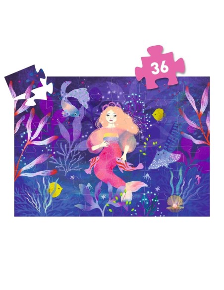 DJECO - PUZZLE SILUETA SIRENA 36 PZS