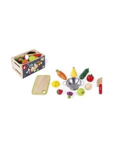 JANOD - MAXI SET DE FRUTAS Y VERDURAS DE MADERA Y CON  VELCRO 2