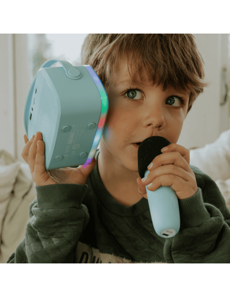 KARAOKE CON LUZ Y DOS MICROFONOS