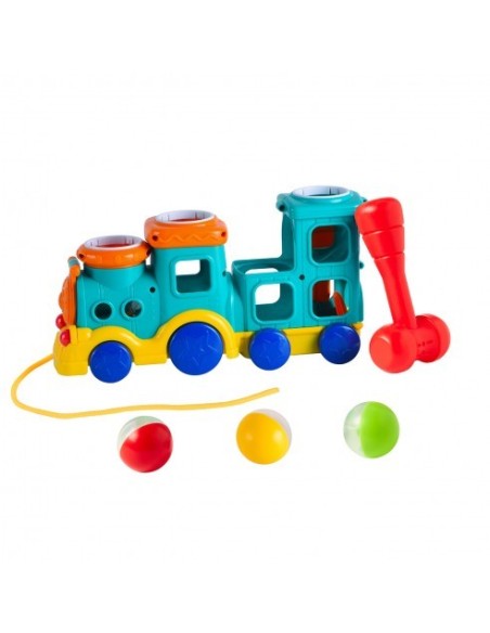 TACHAN - TREN INFANTIL ARRASTRE CON MARTILLO Y PELOTAS