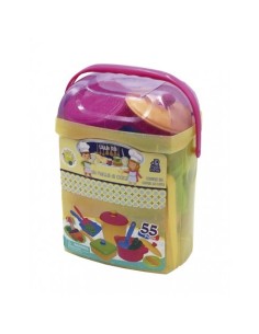 TACHAN - SET MENAJE COCINA 55 PIEZAS CUBO TRANSPORTABLE