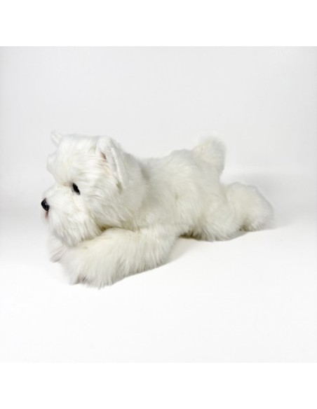 BOCALAN - PELUCHE TERRIER BLANCO TUMBADO 25CM