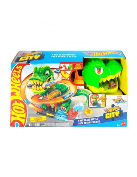 MATTEL - HOT WHEELS PISTA SÚPER ESTACIÓN DE BOMBEROS T-REX