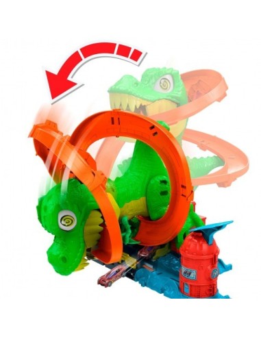 MATTEL - HOT WHEELS PISTA SÚPER ESTACIÓN DE BOMBEROS T-REX