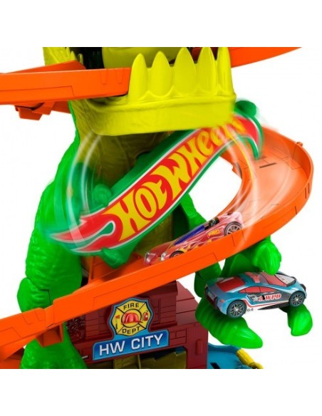 MATTEL - HOT WHEELS PISTA SÚPER ESTACIÓN DE BOMBEROS T-REX