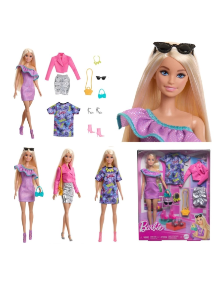 MATTEL - MUÑECA BARBIE FASHIONISTA 3 MODAS DE NOCHE