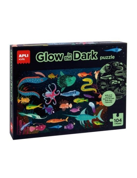 APLI - PUZZLE FLUORESCENTE OCEANO 104 PZS
