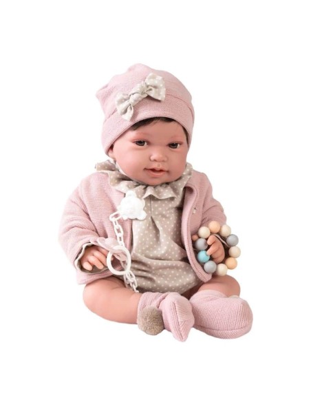ANTONIO JUAN - MUÑECA RECIEN NACIDA PIPA CON MORDEDOR 42CM.CON PESO