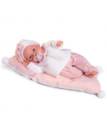 ANTONIO JUAN - MUÑECA BIMBA LAGRIMITAS EN SU CAMITA 37CM