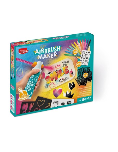 MAPED - KIT DE AEROGRAFO PARA NIÑOS AIRBRUSH MAKER