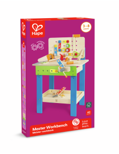 HAPE - BANCO CARPINTERO DE MADERA (55 cm x 80 cm x 28 cm)