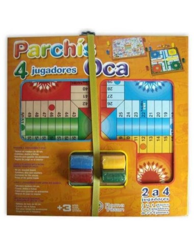TABLERO DE JUEGO PARCHIS Y OCA 40CM