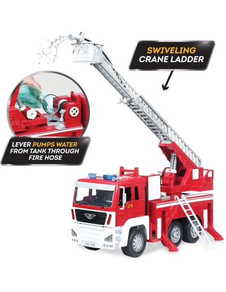 DJECO - DRIVEN CAMION DE BOMBEROS CON LUCES Y CONIDOS (48,05x17x25cm)