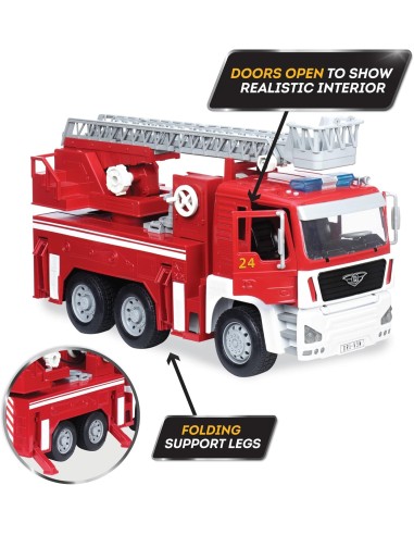 DJECO - DRIVEN CAMION DE BOMBEROS CON LUCES Y CONIDOS (48,05x17x25cm)