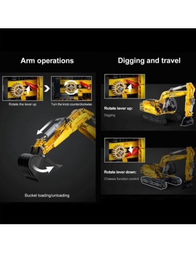 DEQUBE - CADA: EXCAVADORA FUNCIONAL 1072 PZAS(NO INCLUYE MOTOR)