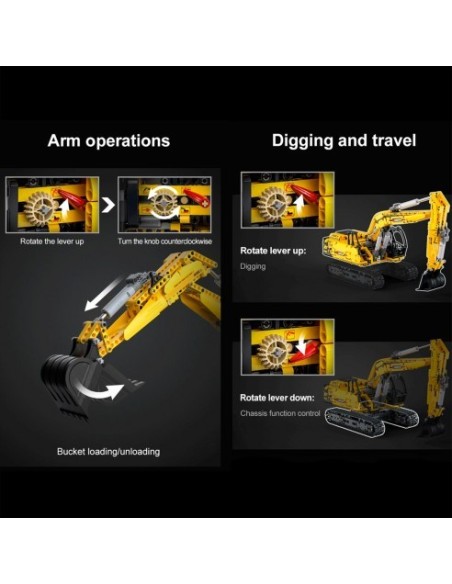 DEQUBE - CADA: EXCAVADORA FUNCIONAL 1072 PZAS(NO INCLUYE MOTOR)