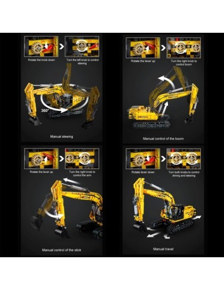 DEQUBE - CADA: EXCAVADORA FUNCIONAL 1072 PZAS(NO INCLUYE MOTOR)