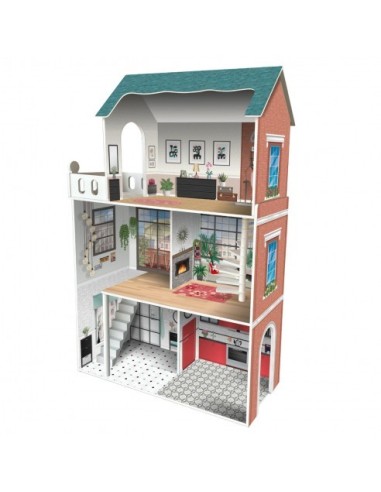 DEQUBE - CASA DE MADERA DE MUÑECAS SOHO 3 PISOS