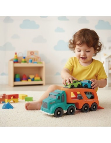 TACHAN - CAMION PORTA COCHES + 5 COCHES ECO BIO