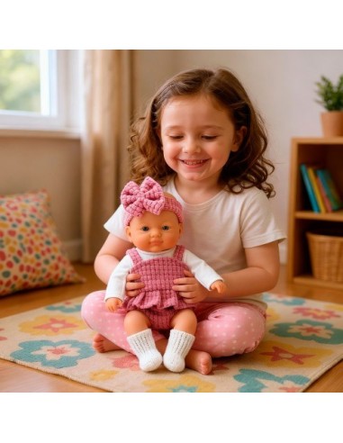 TACHAN - MUÑECA 26CM CONJUNTO FALDA PANTALON ROSA