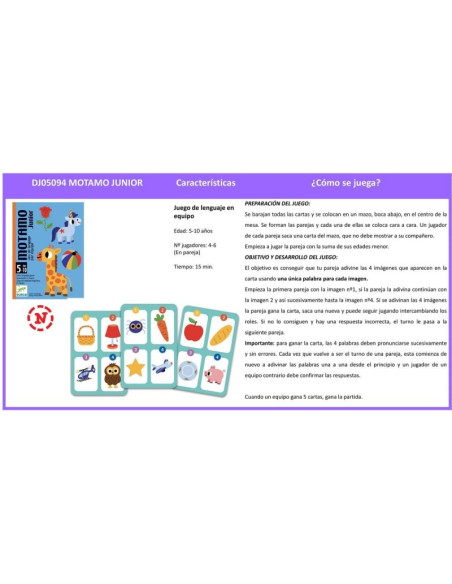 DJECO- JUEGO DE CARTAS MOTAMO JUNIOR