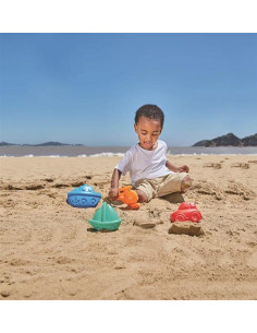 HAPE- JUEGO DE MOLDES DE ARENA VEHICULOS